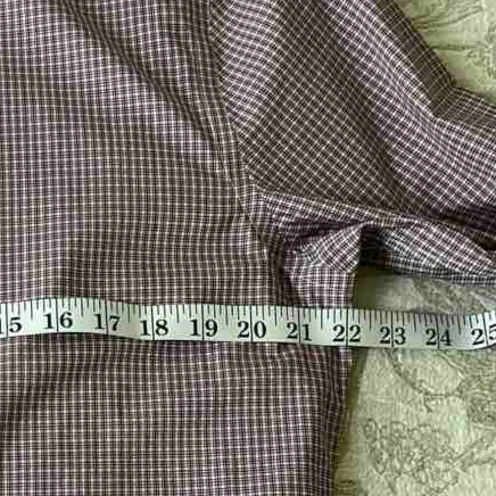Men's Long Sleeve Checked Cotton Shirt Slim Fit by Banana Republic size L